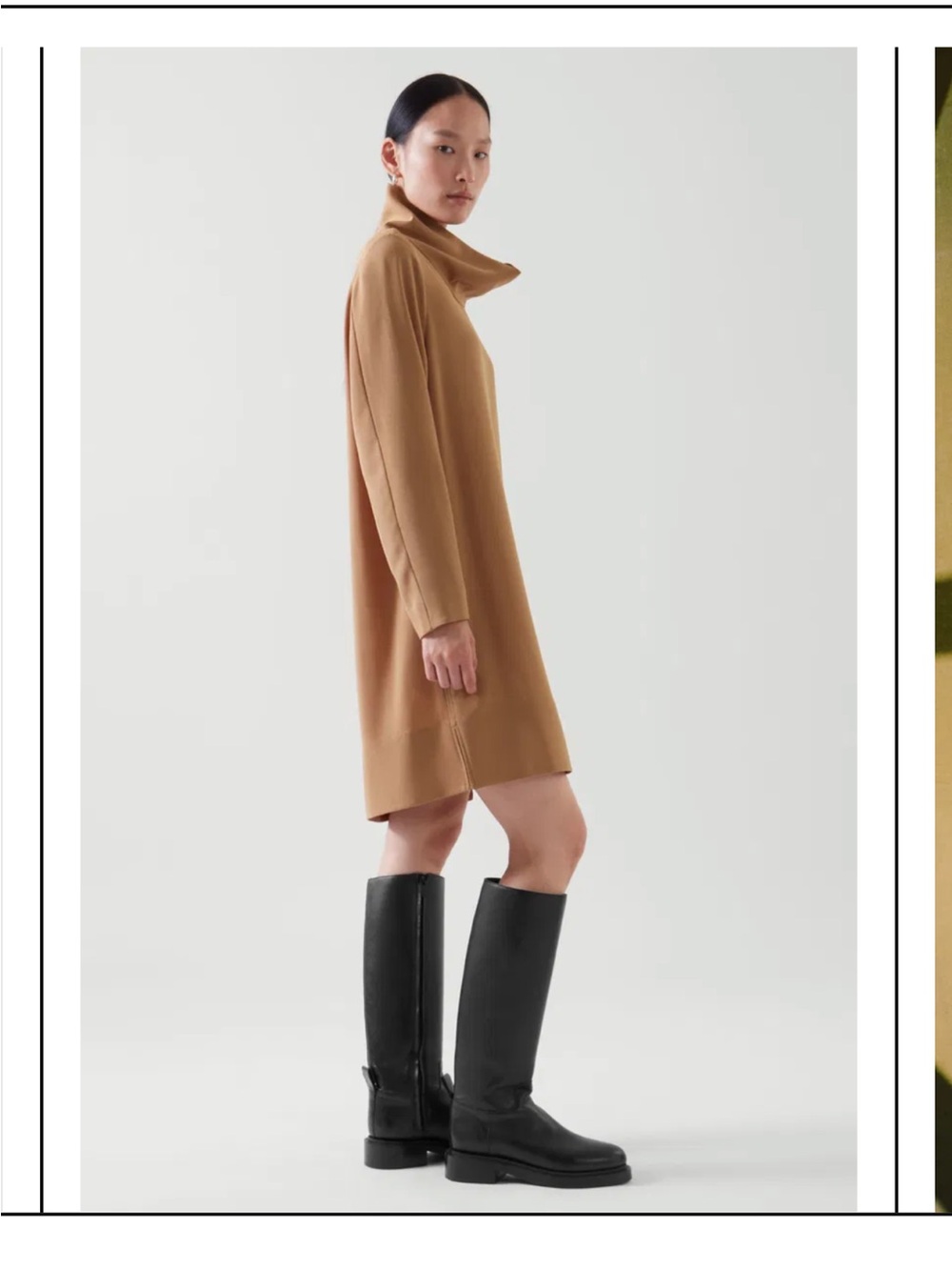 COS Black Women's Knee-High Zip Riding Boots